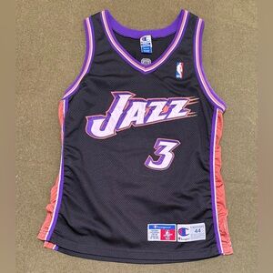 Champion Utah Jazz Vintage Bryon Russell #3 Jersey Size 44, 1998, Black